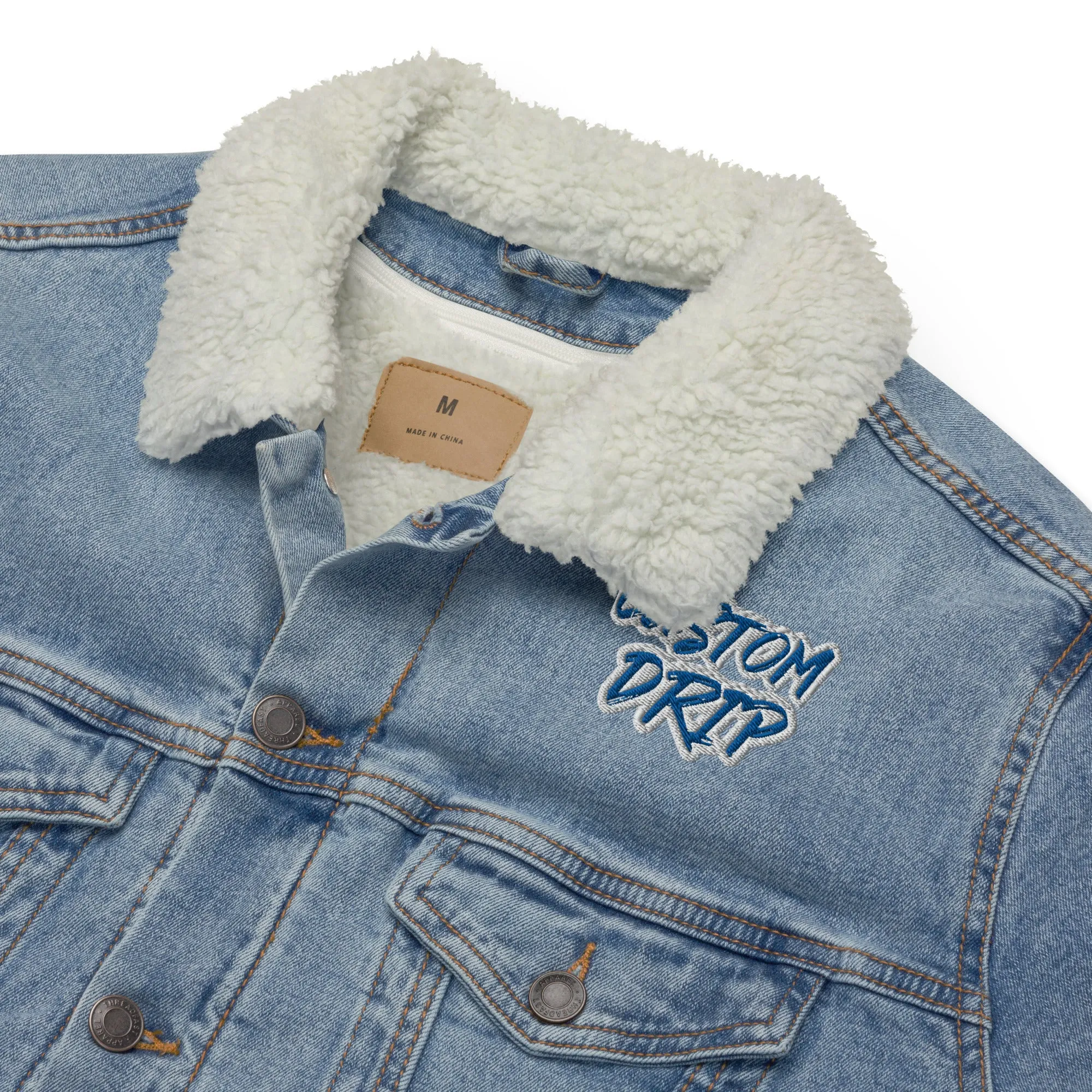 Custom Drps Unisex denim sherpa jacket