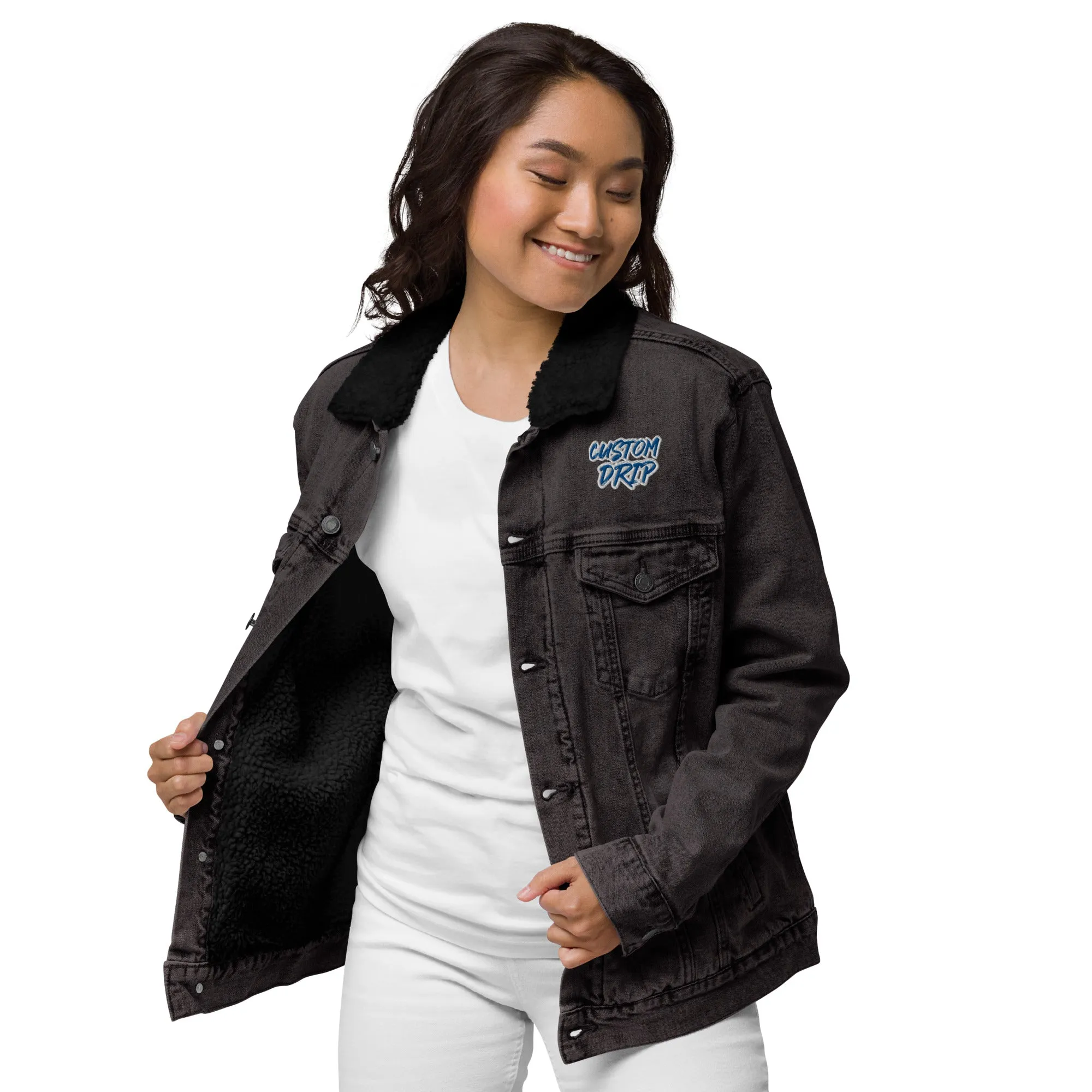 Custom Drps Unisex denim sherpa jacket