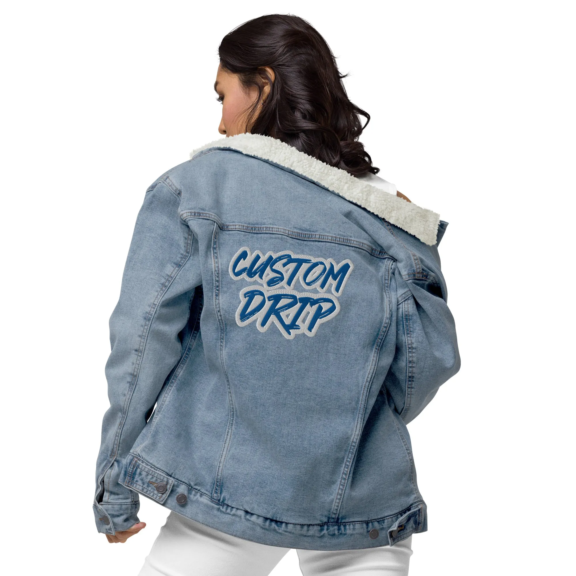 Custom Drps Unisex denim sherpa jacket