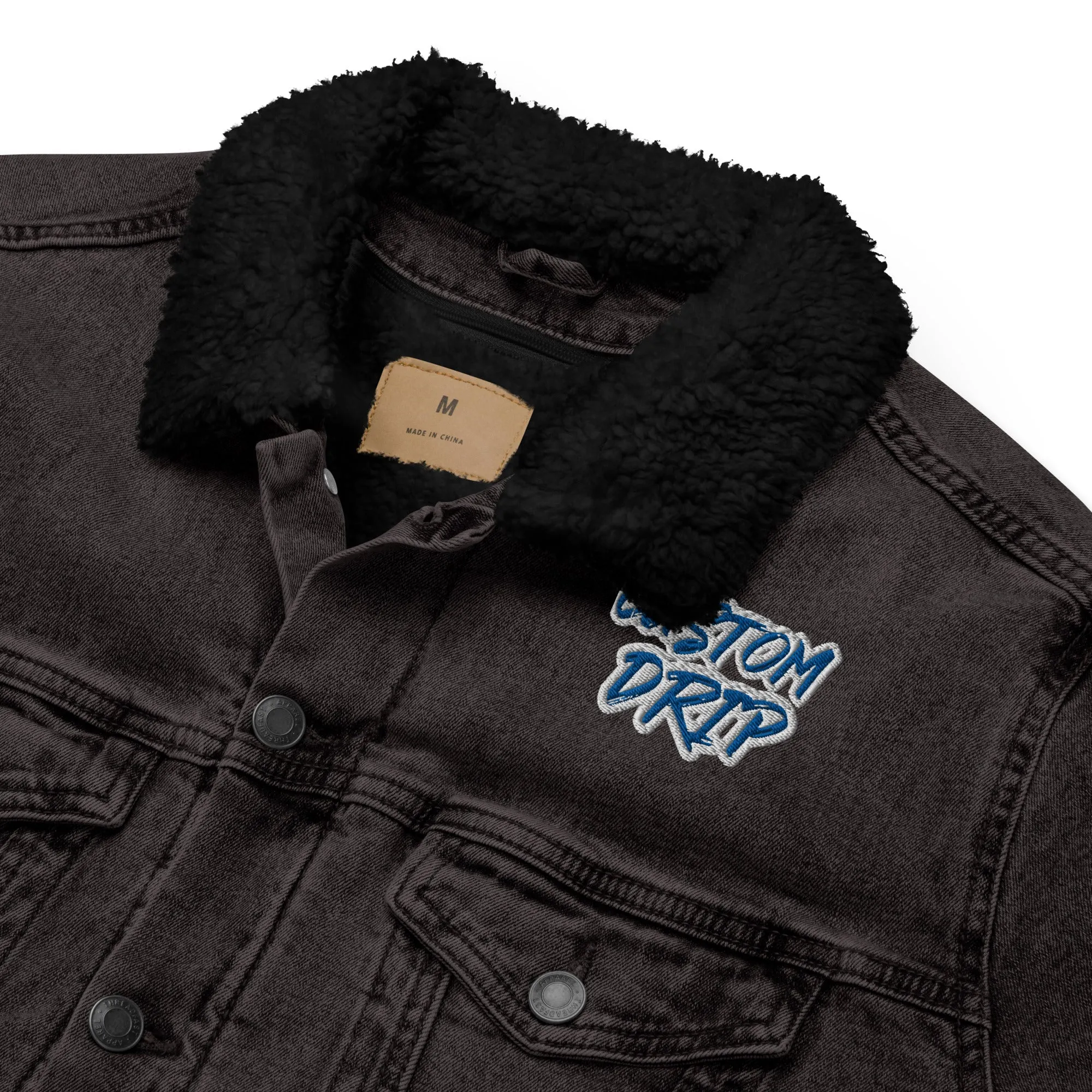 Custom Drps Unisex denim sherpa jacket