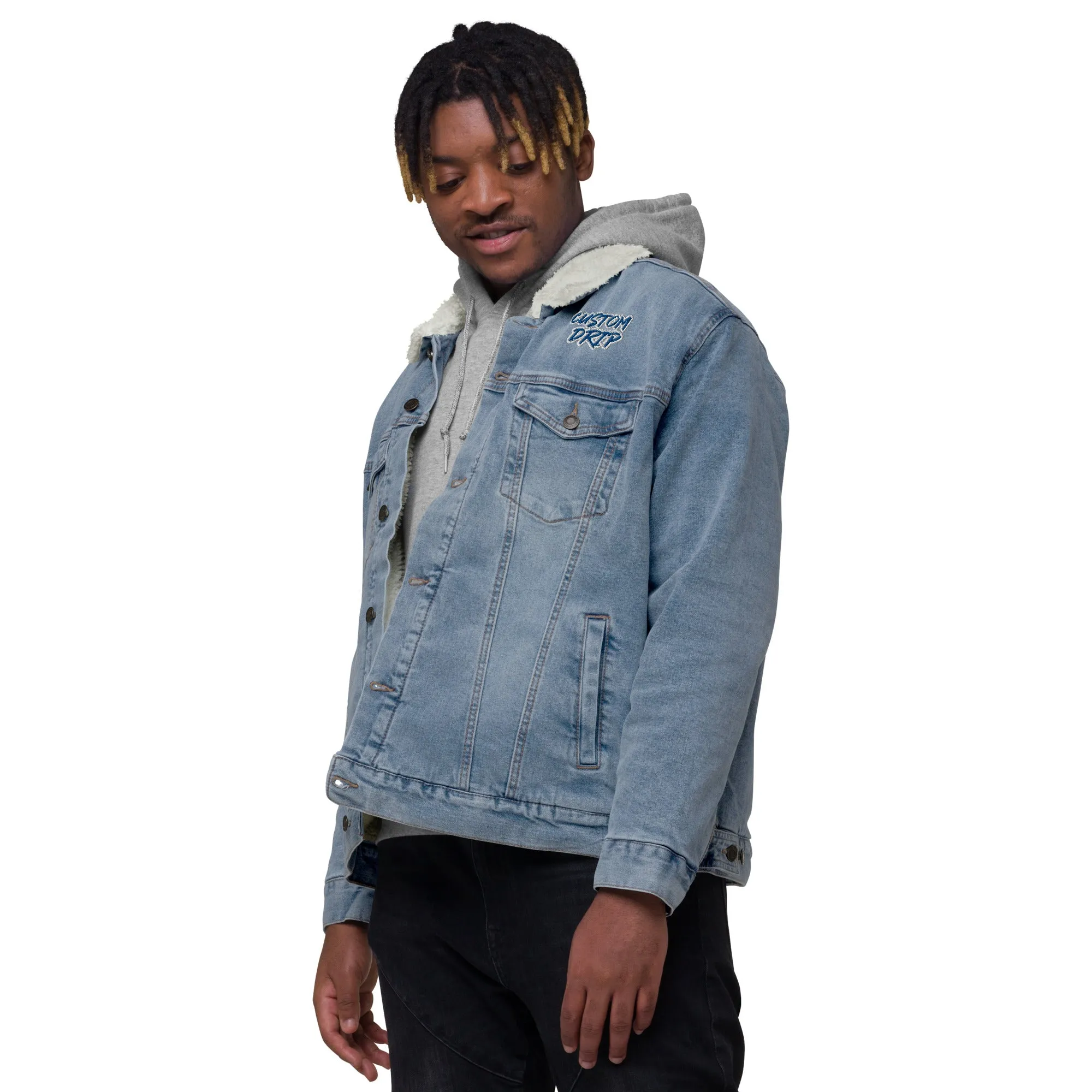 Custom Drps Unisex denim sherpa jacket