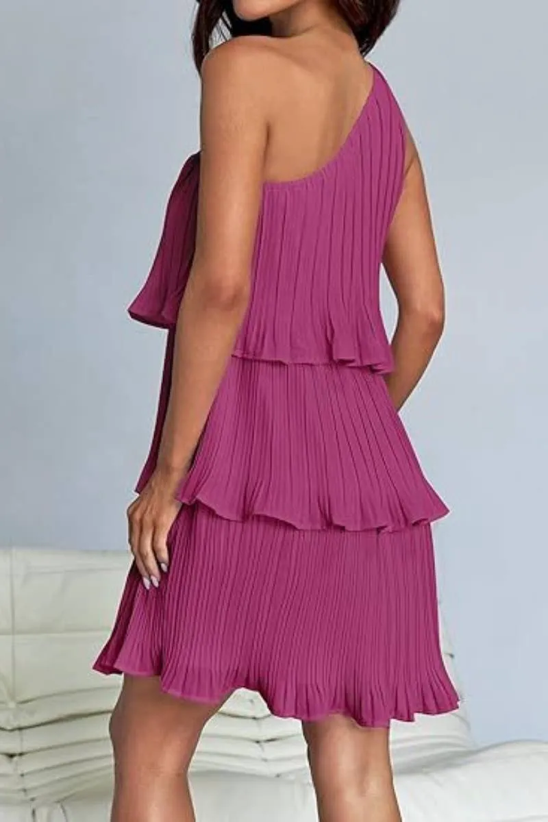 CWDSD4886_SHORT SUMMER LAYERED DRESS WITH SLOPING SHOULDERS