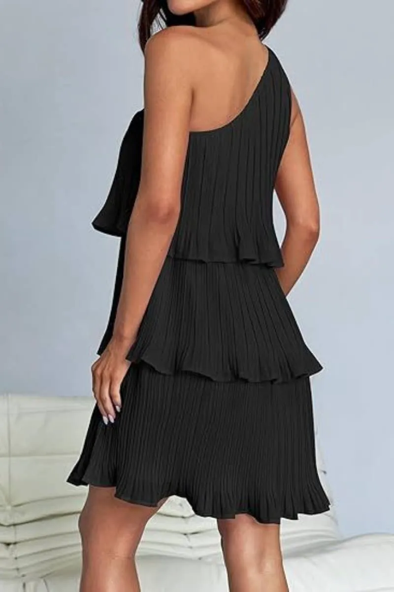 CWDSD4886_SHORT SUMMER LAYERED DRESS WITH SLOPING SHOULDERS