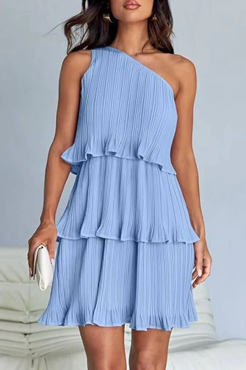 CWDSD4886_SHORT SUMMER LAYERED DRESS WITH SLOPING SHOULDERS
