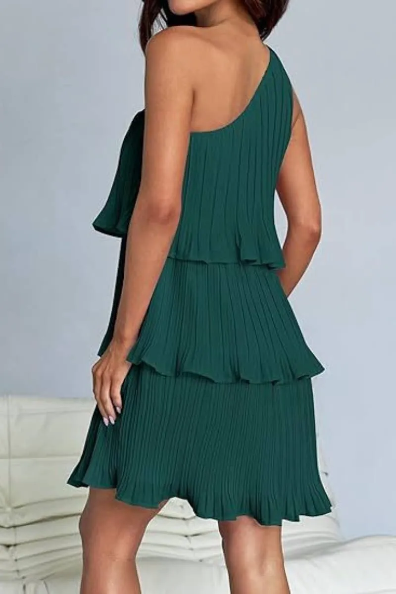 CWDSD4886_SHORT SUMMER LAYERED DRESS WITH SLOPING SHOULDERS