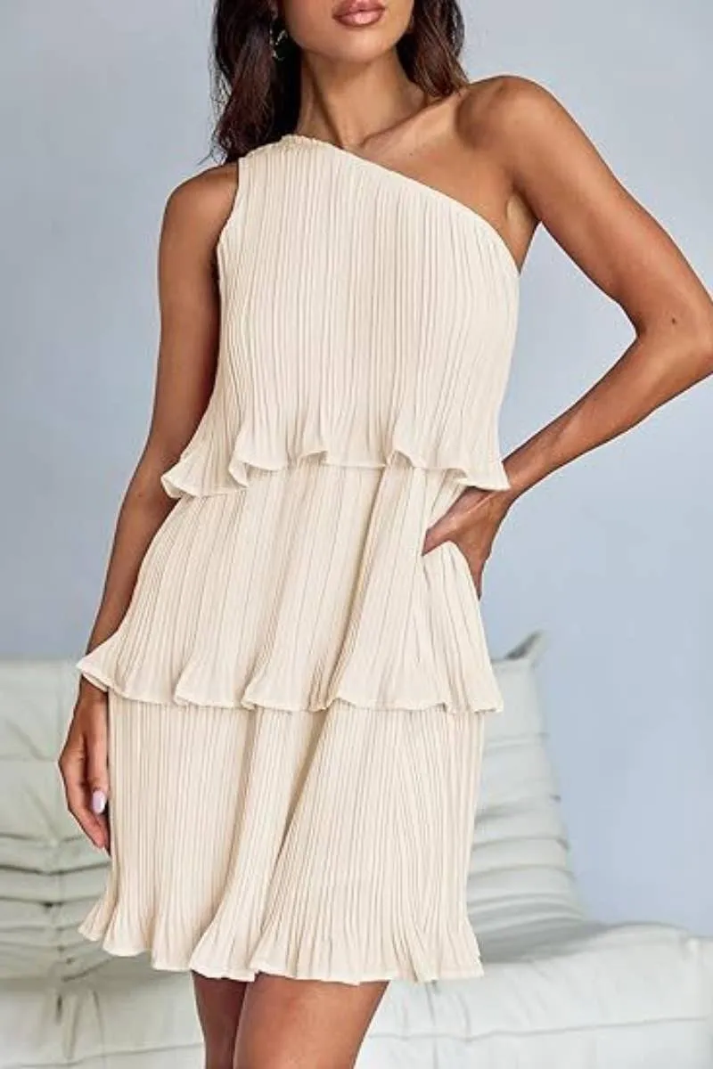 CWDSD4886_SHORT SUMMER LAYERED DRESS WITH SLOPING SHOULDERS
