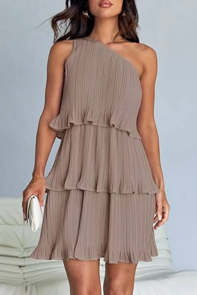 CWDSD4886_SHORT SUMMER LAYERED DRESS WITH SLOPING SHOULDERS