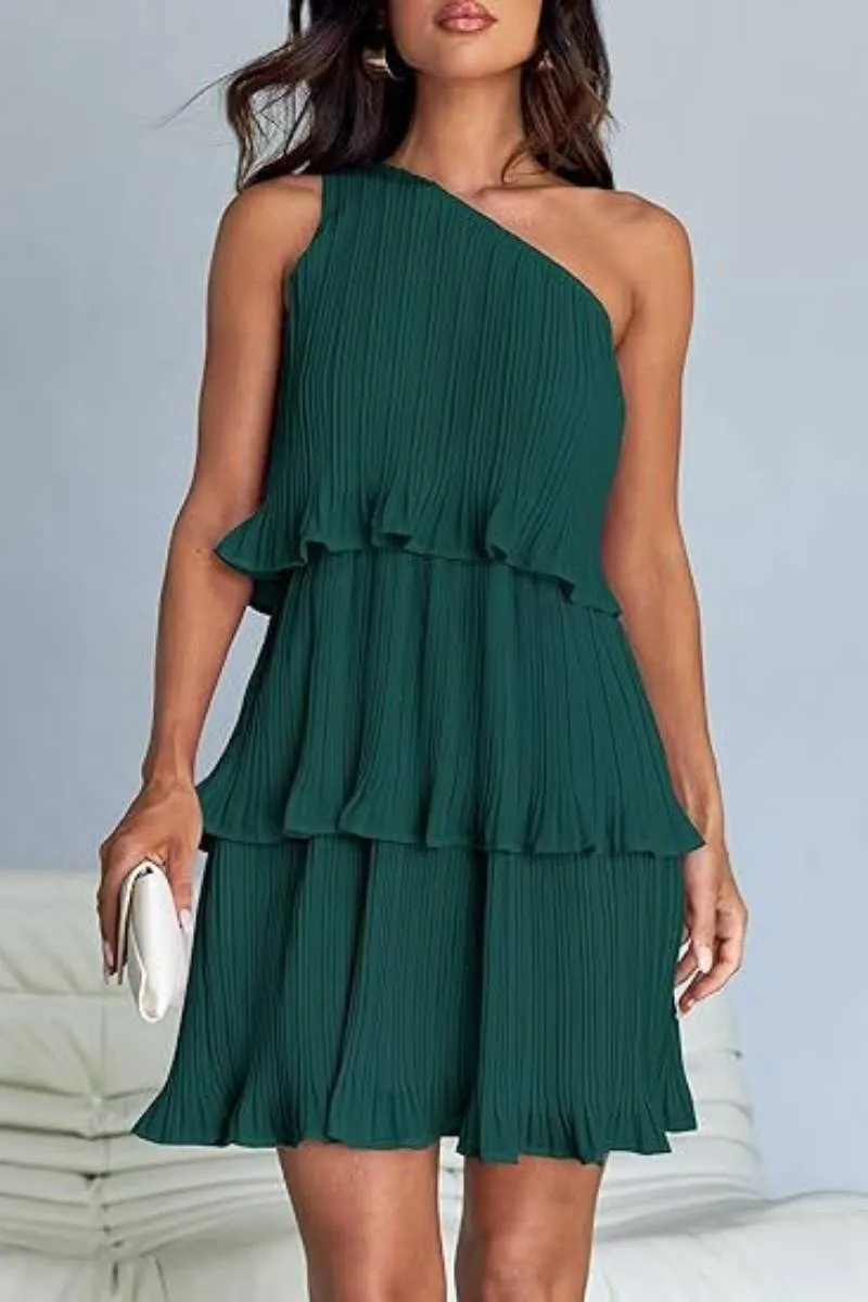 CWDSD4886_SHORT SUMMER LAYERED DRESS WITH SLOPING SHOULDERS