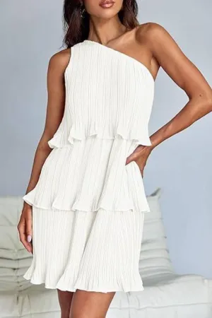 CWDSD4886_SHORT SUMMER LAYERED DRESS WITH SLOPING SHOULDERS