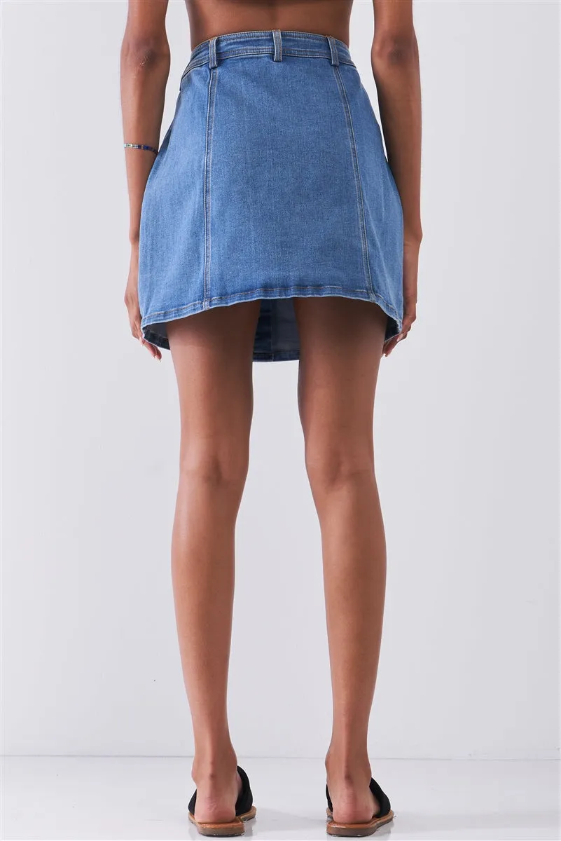 Denim Button-Down Mini Skirt | Vintage Blue