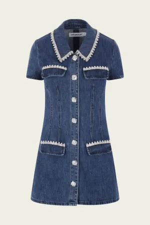 Denim Collared Mini Dress