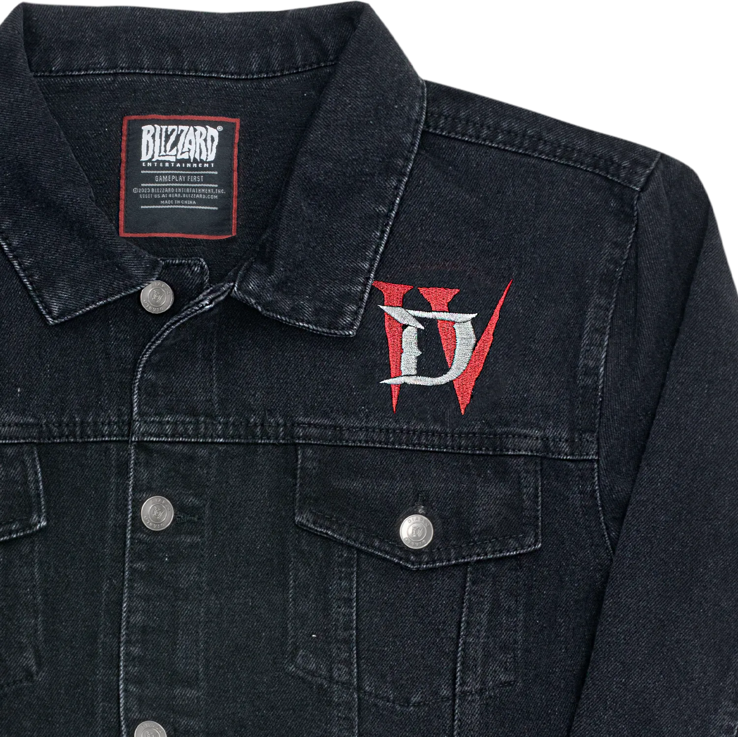 Diablo IV Denim Black Button-Up Jacket