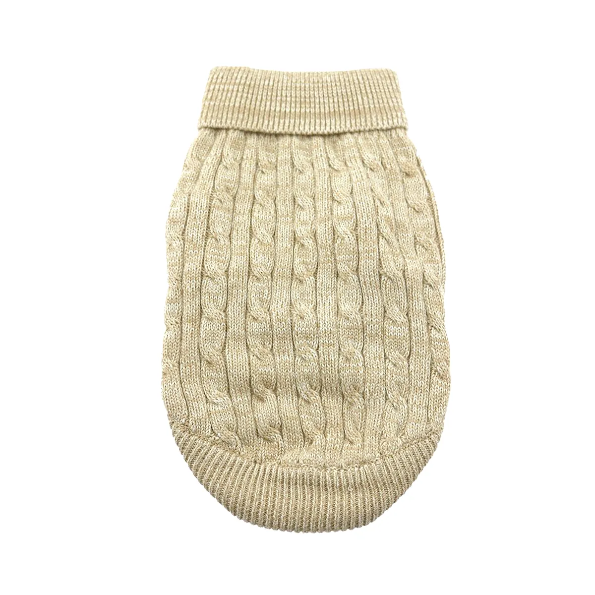 Doggie Design - Combed Cotton Cable Knit Dog Sweater - Oatmeal