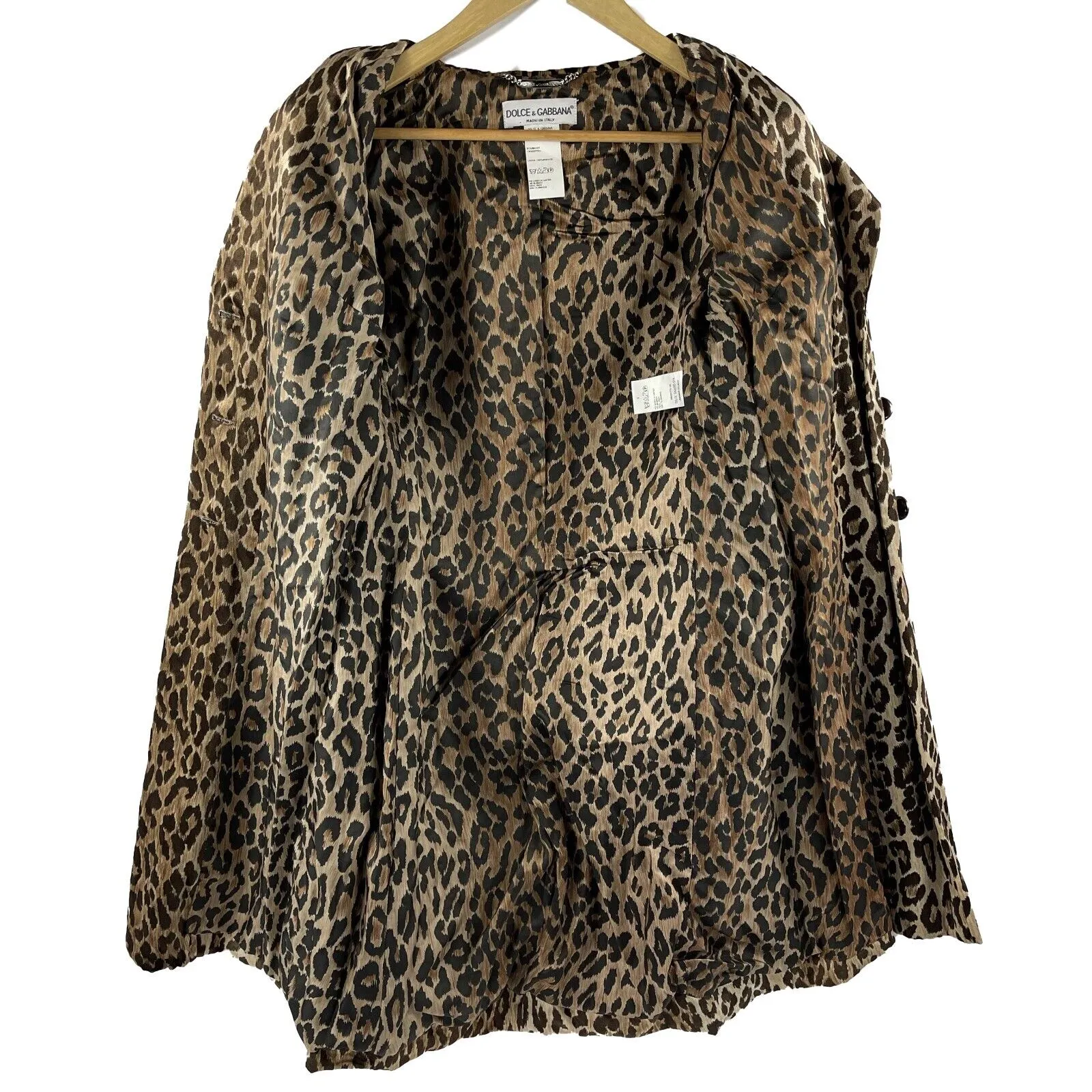 Dolce & Gabbana - Vintage Leopard Print Viscose Trench Coat - 40 US M