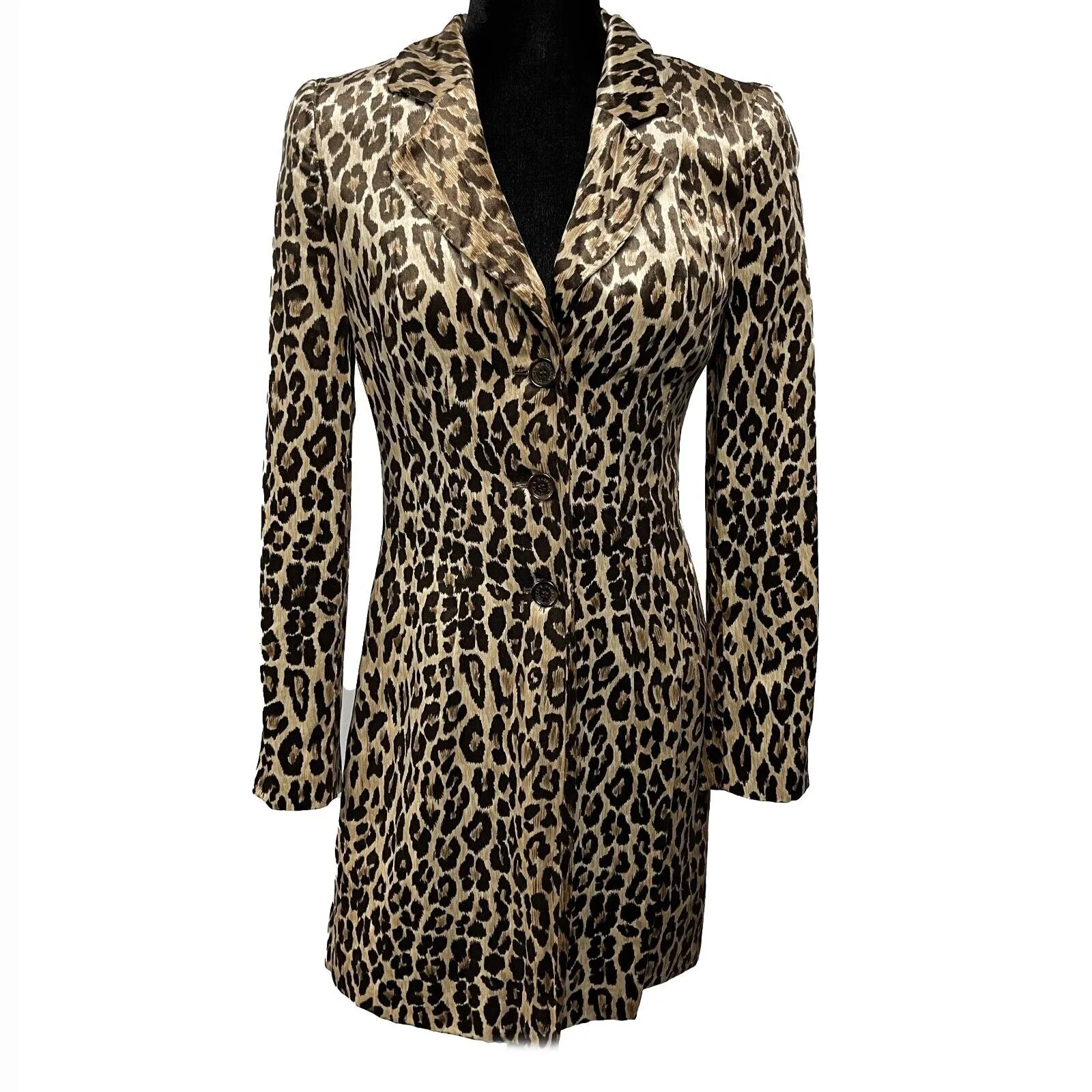 Dolce & Gabbana - Vintage Leopard Print Viscose Trench Coat - 40 US M