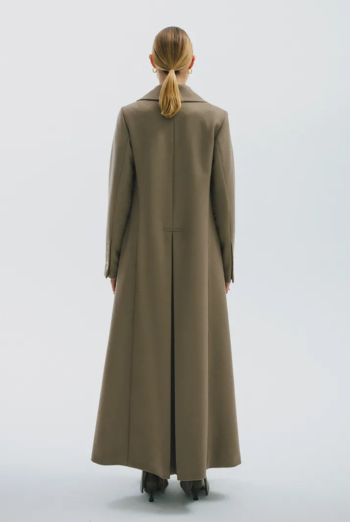 Double Breasted Coat with Oversized Collar