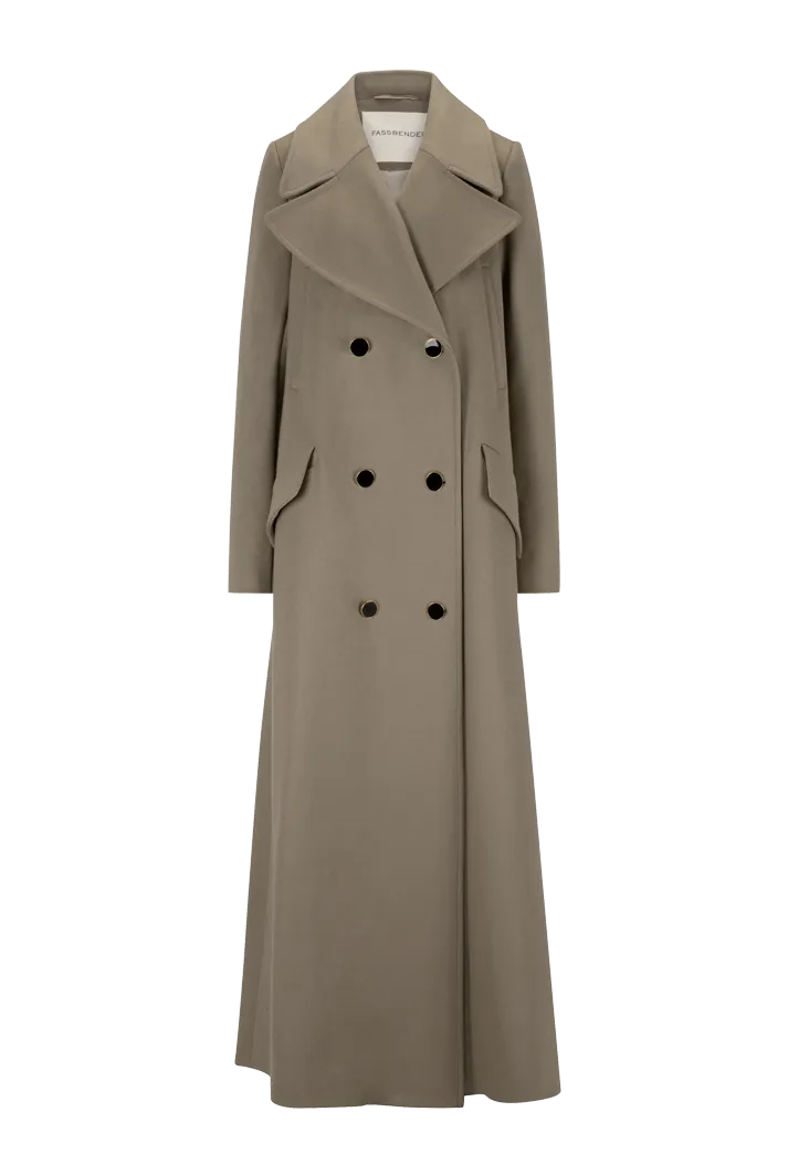 Double Breasted Coat with Oversized Collar
