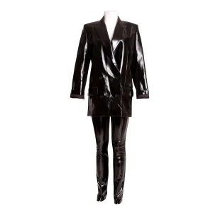 DOUBLE-BREASTED LEATHER BLAZER