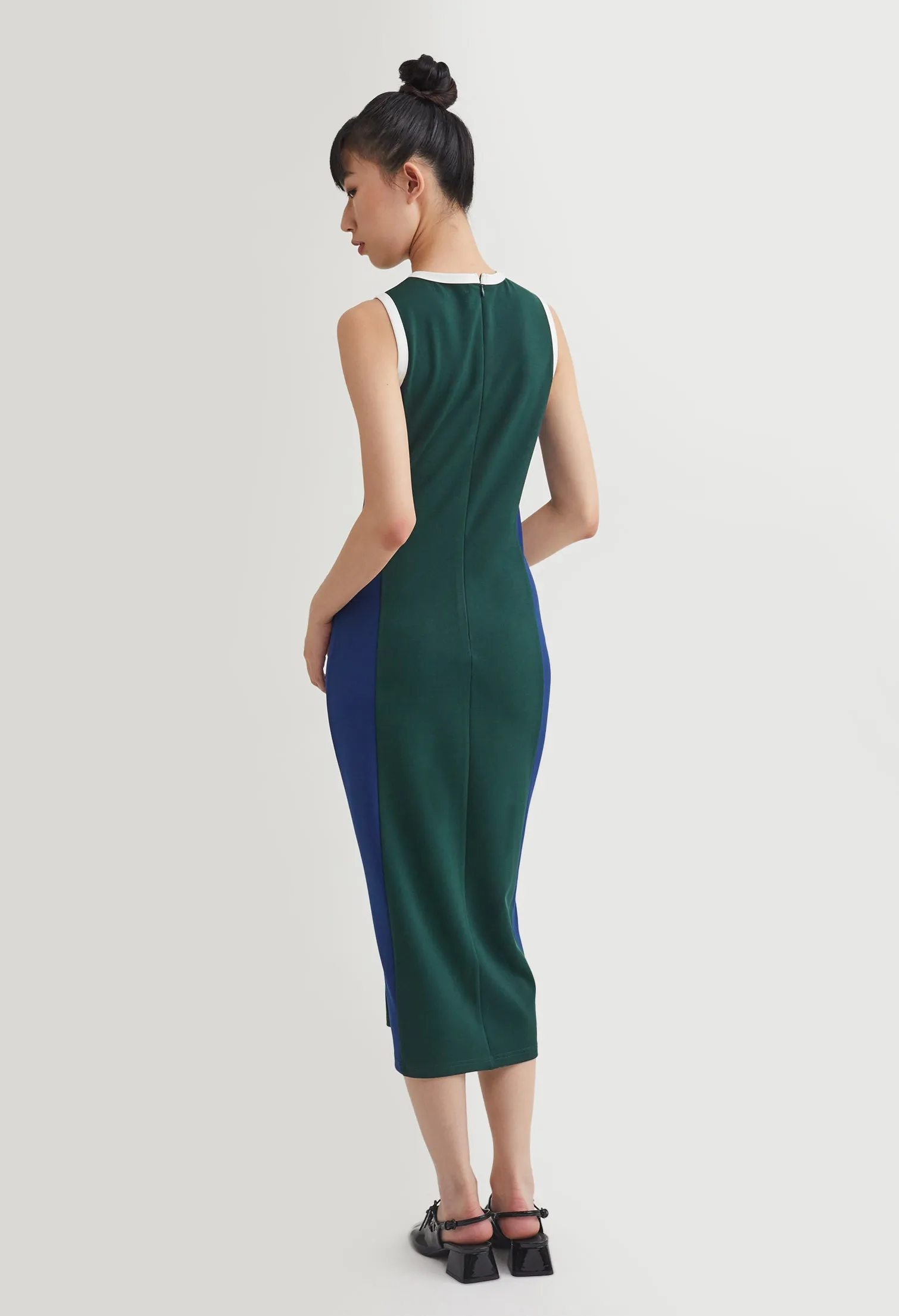 Dual Tone Slip Midi Dress