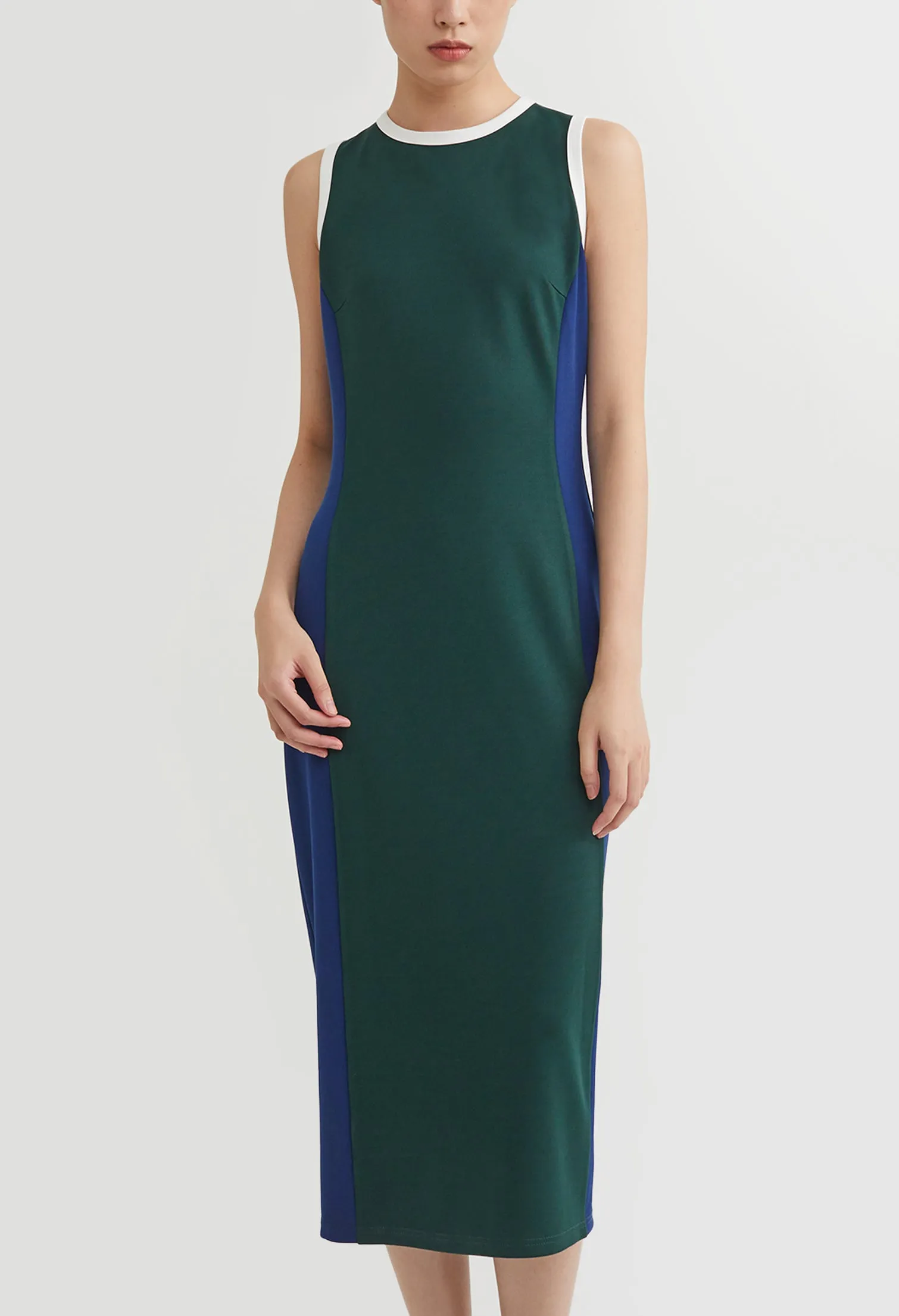 Dual Tone Slip Midi Dress