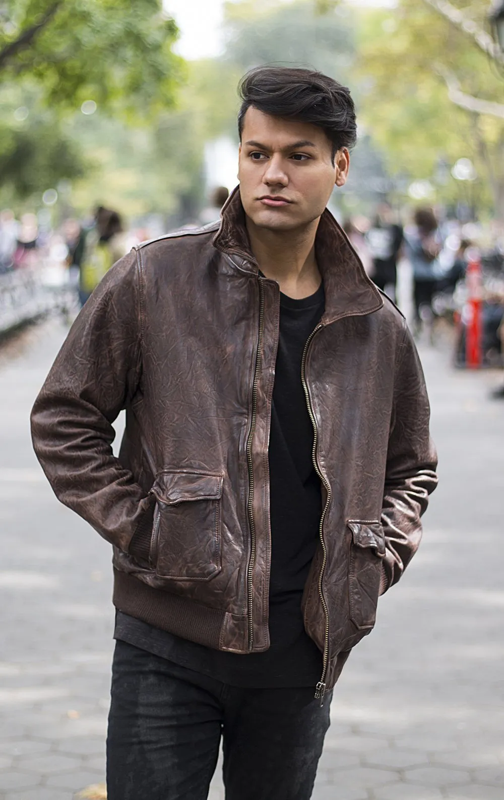Duke - Men's Bomber Style Leather Jacket