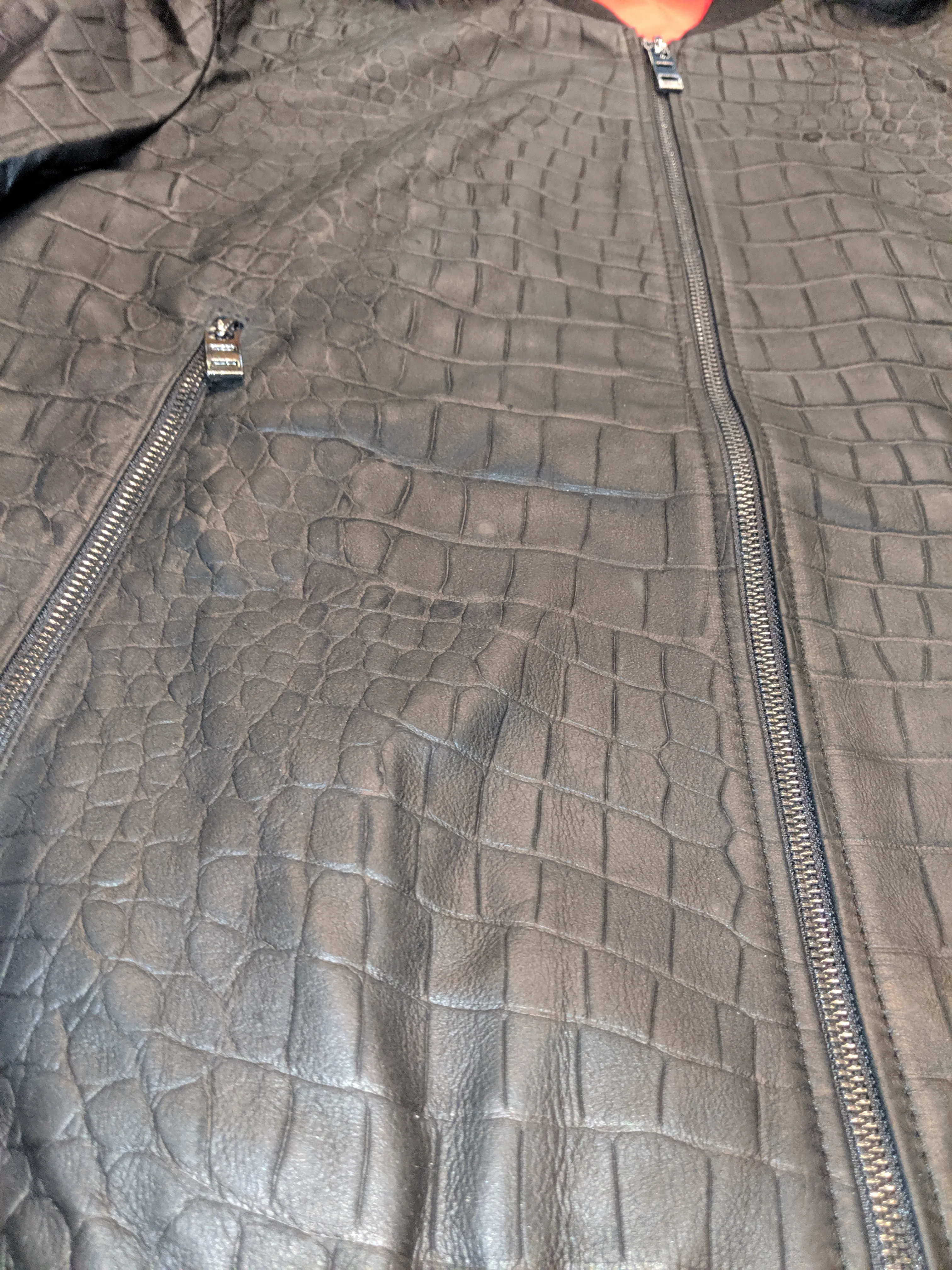 EMBOSSED CROCODILE LAMBSKIN JACKET