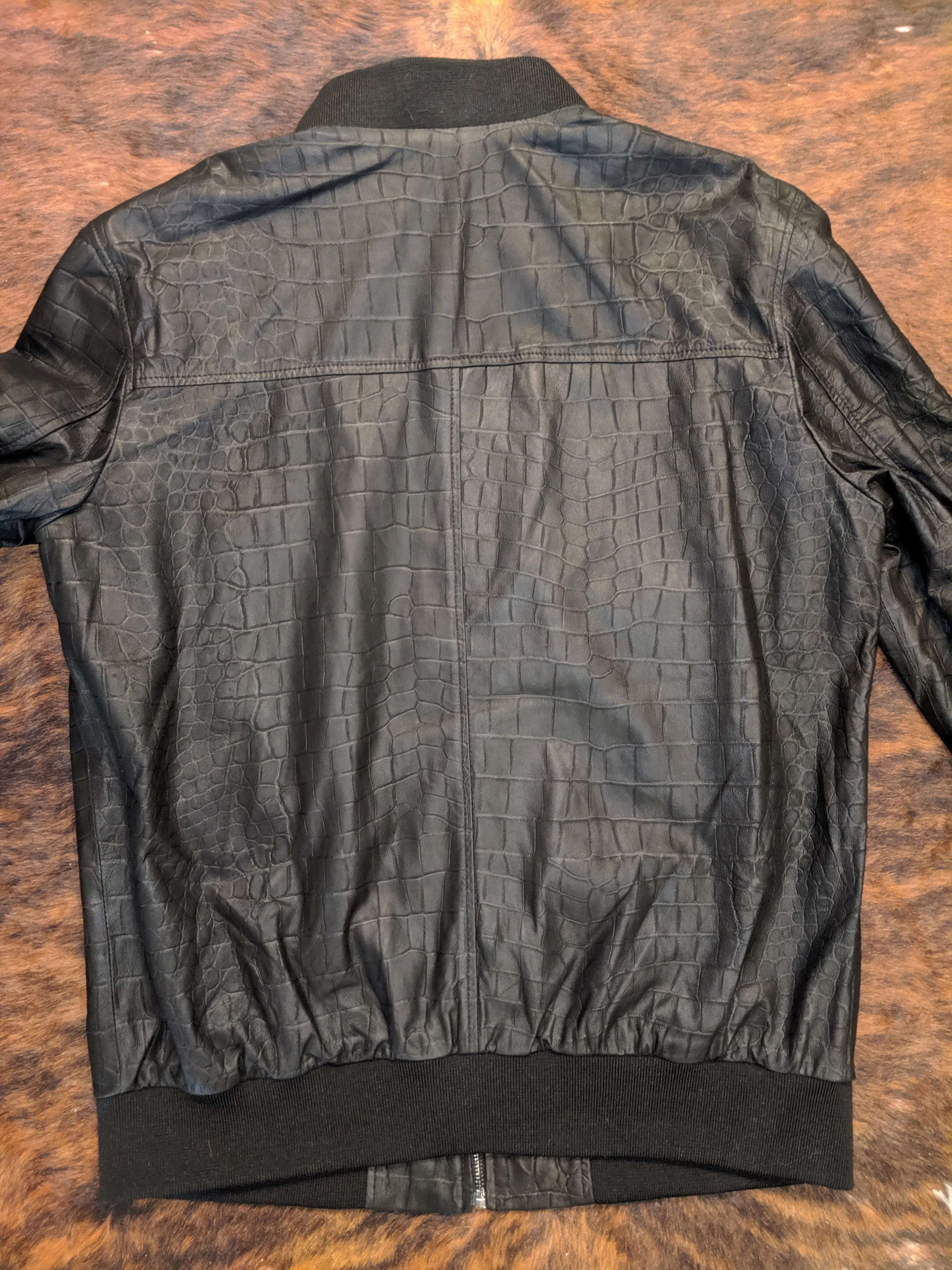 EMBOSSED CROCODILE LAMBSKIN JACKET