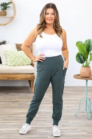 Emerald Green Cargo Pocket Active Joggers