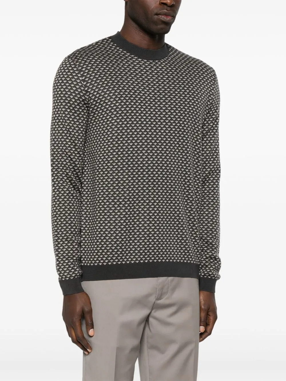 Emporio armani allover logo ull blandning tröja
