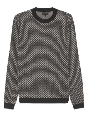 Emporio armani allover logo ull blandning tröja