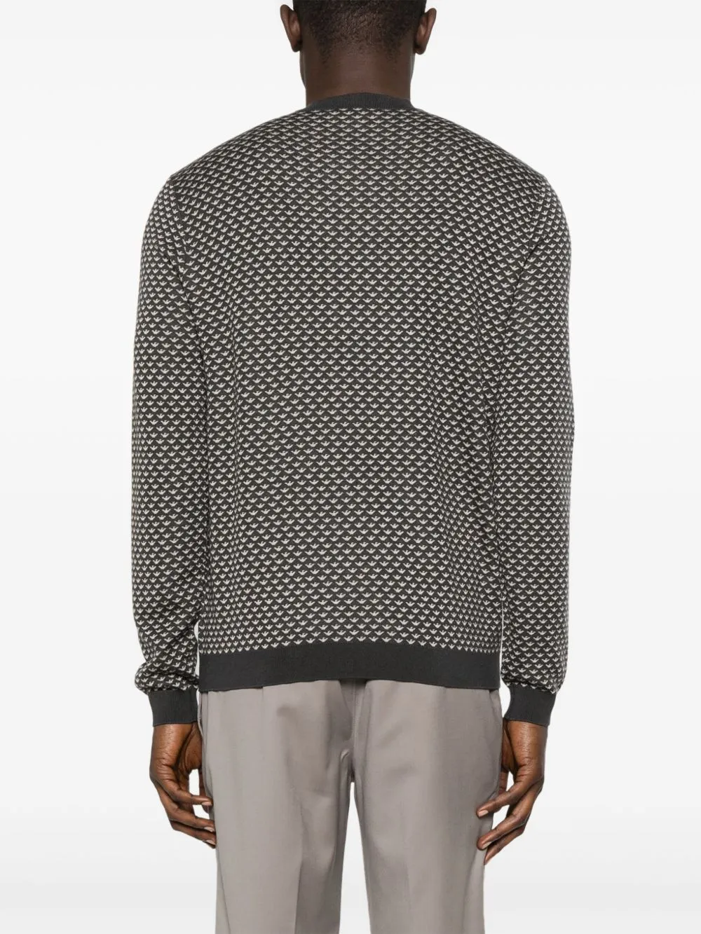 Emporio armani allover logo ull blandning tröja