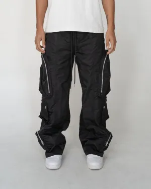 EPTM BAGGY MOON ZIP CARGO PANTS (BLACK)