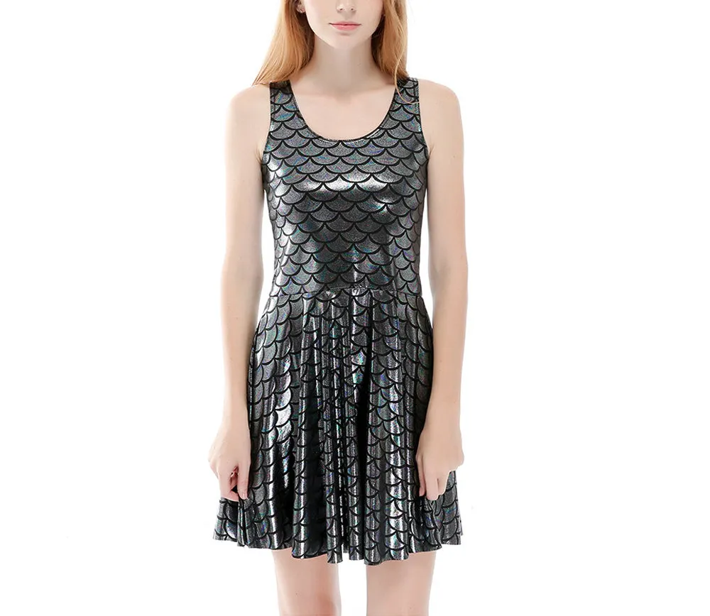 Explosion Models Fish Scales Shiny Pleated Large Poncho