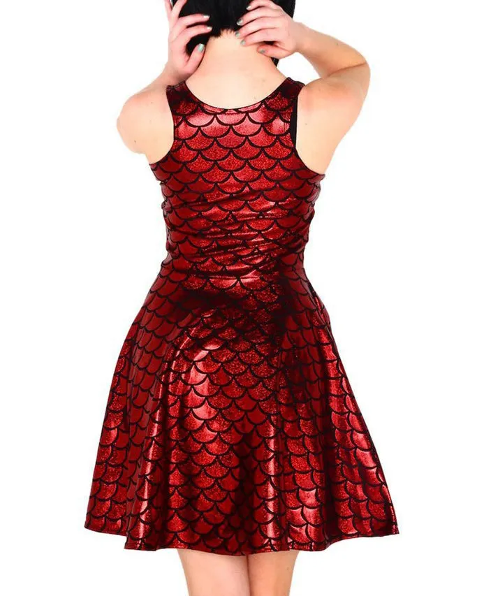 Explosion Models Fish Scales Shiny Pleated Large Poncho