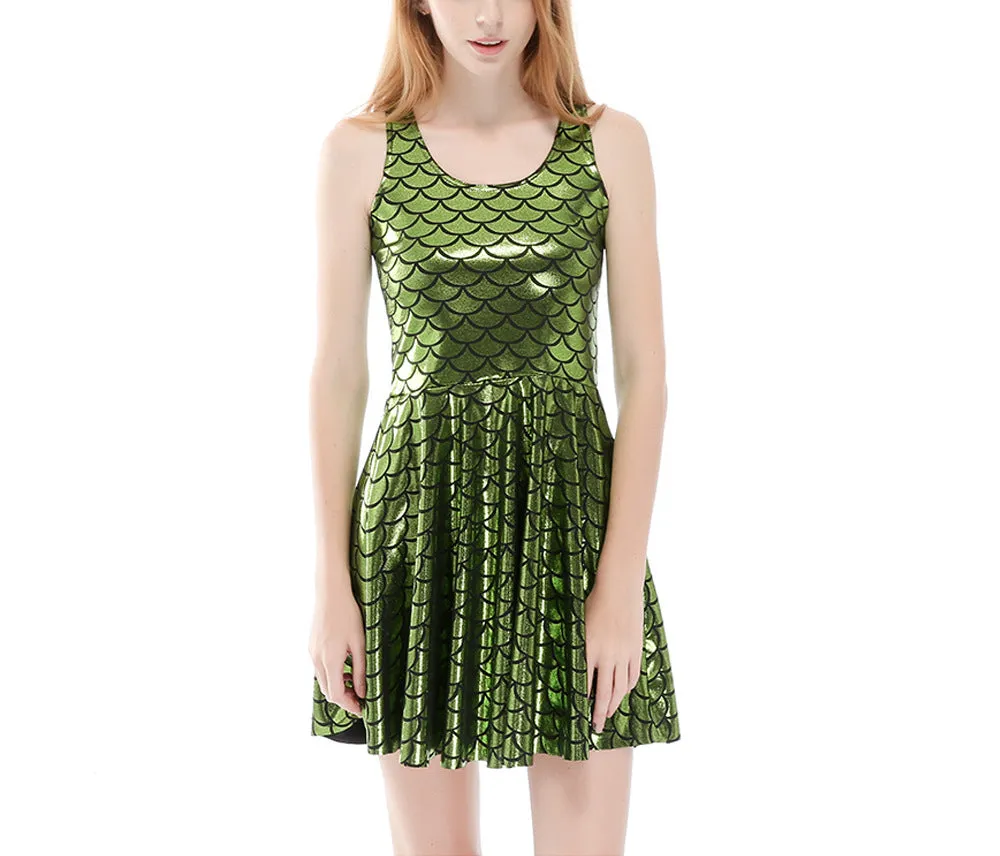 Explosion Models Fish Scales Shiny Pleated Large Poncho