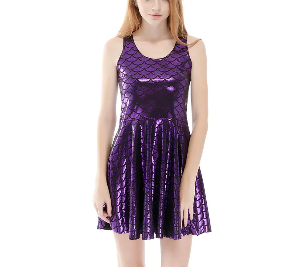 Explosion Models Fish Scales Shiny Pleated Large Poncho