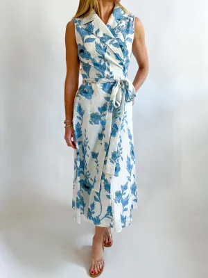 Eyelet Overlap Midi Dress