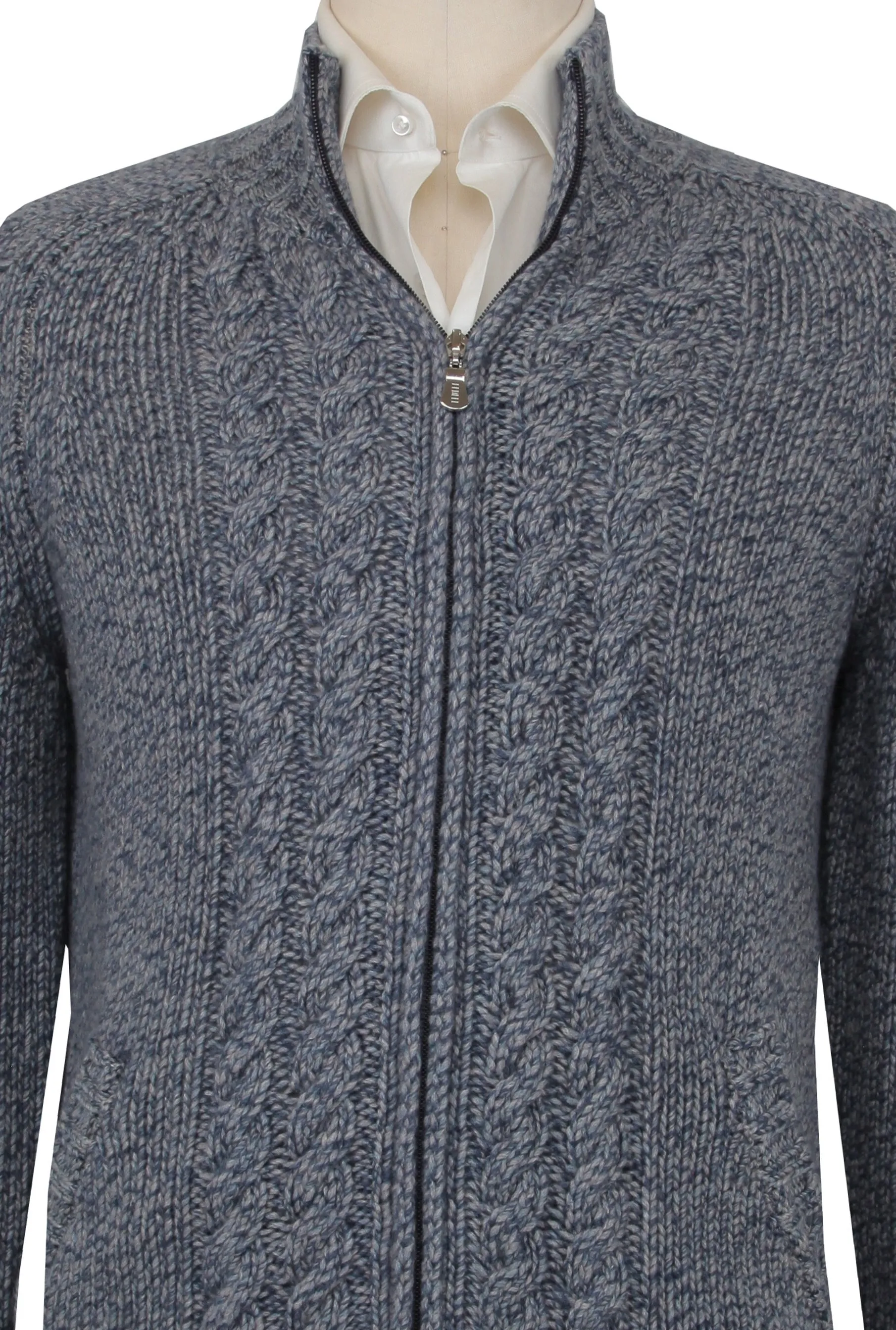 Fedeli Blue Crewneck Jacket