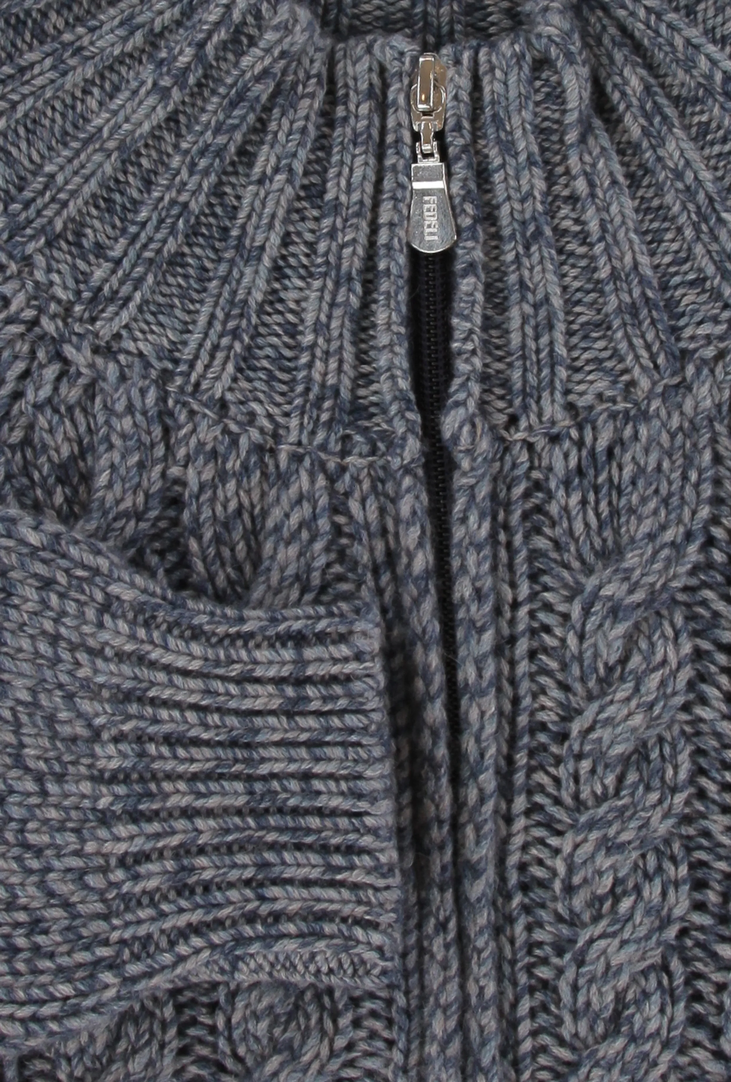 Fedeli Blue Crewneck Jacket