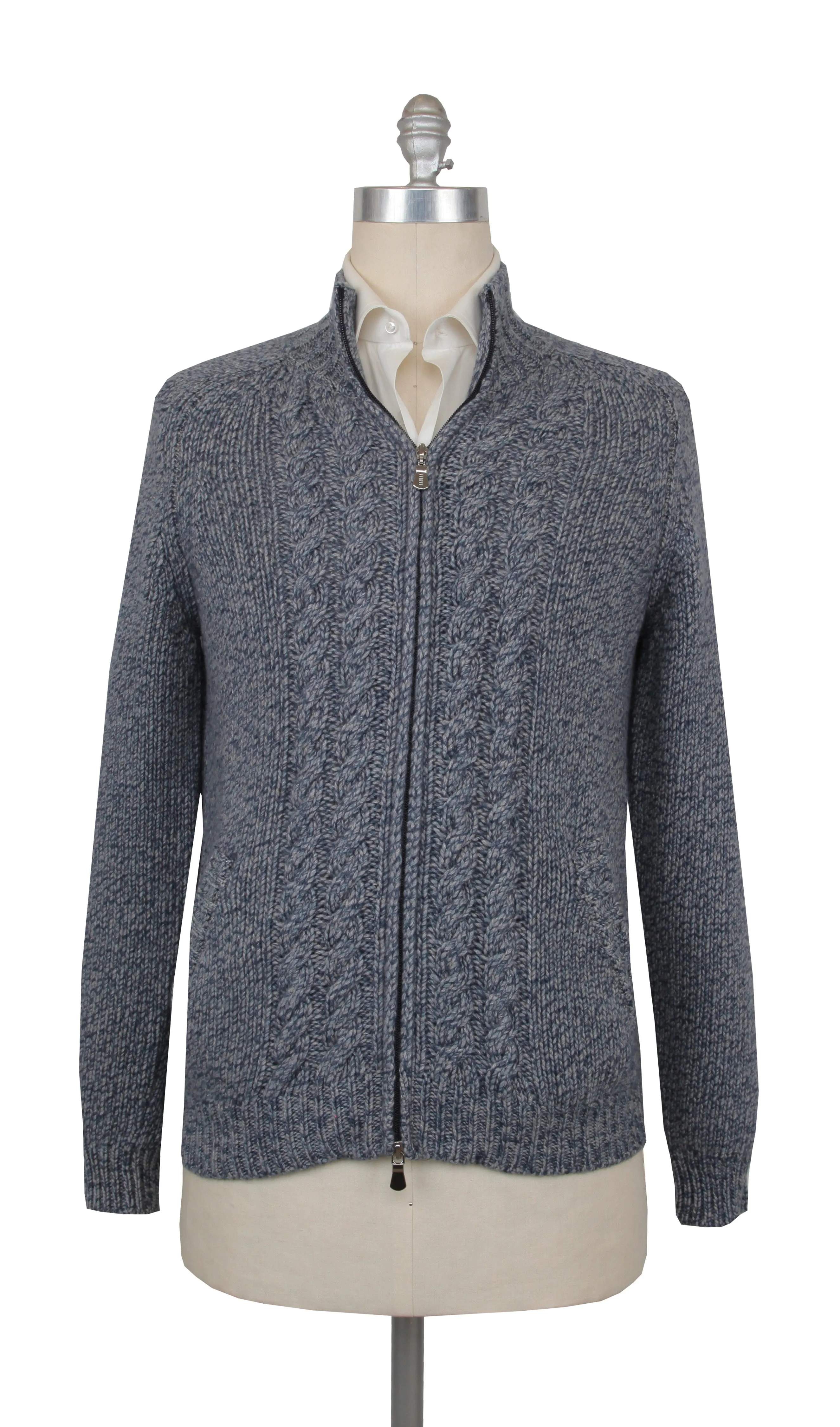 Fedeli Blue Crewneck Jacket