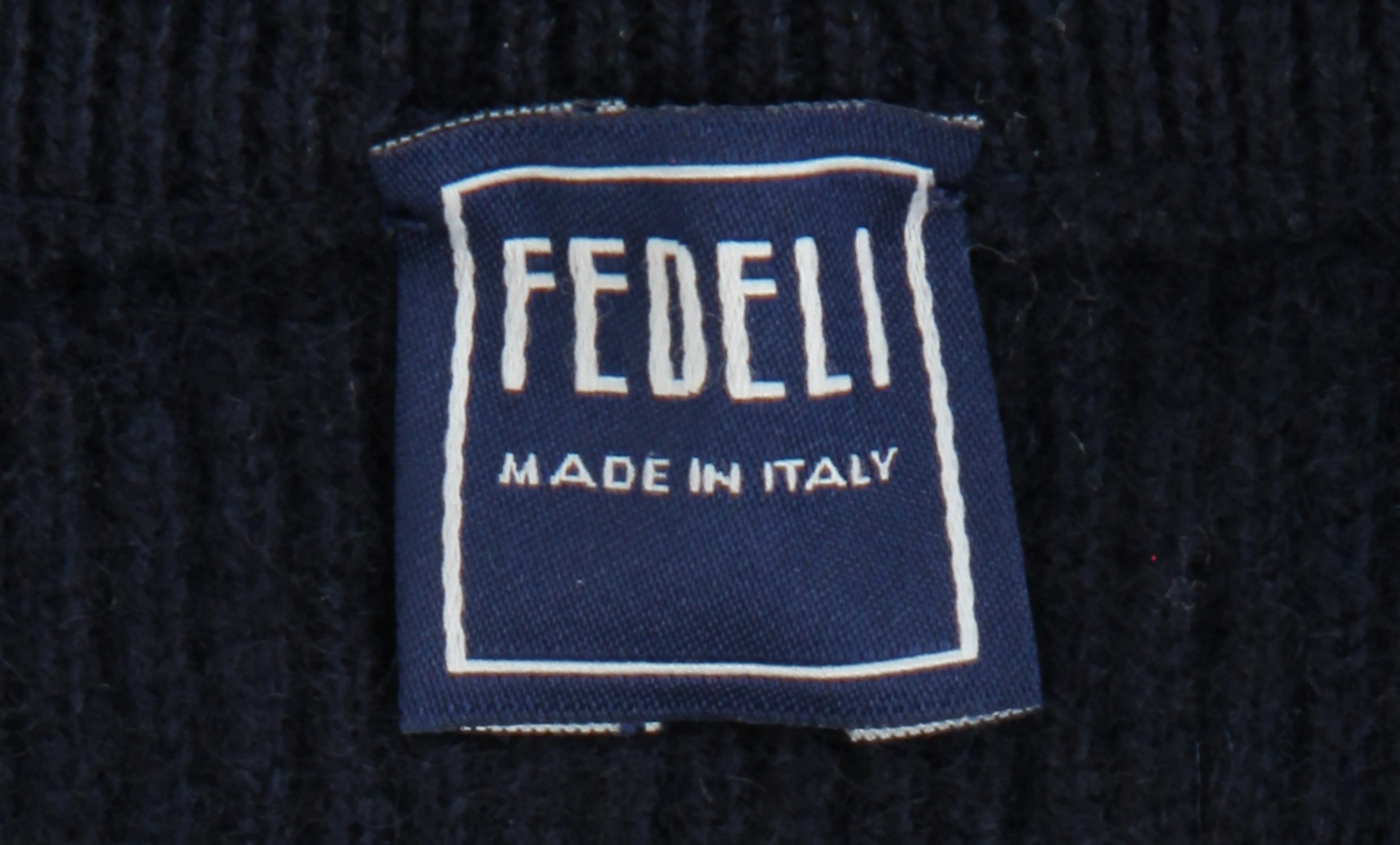 Fedeli Dark Blue Crewneck Cardigan