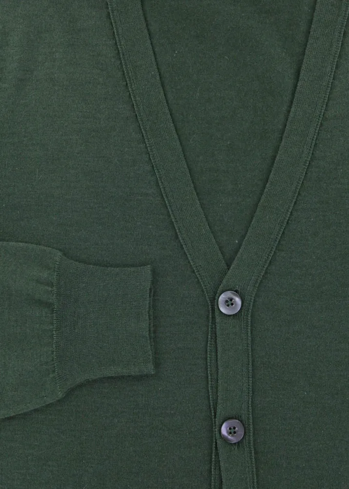 Fiori Di Lusso Dark Green V-Neck Cardigan