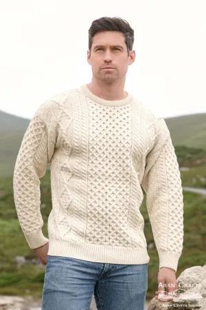 Fisherman Gents Cable Natural Aran Crew