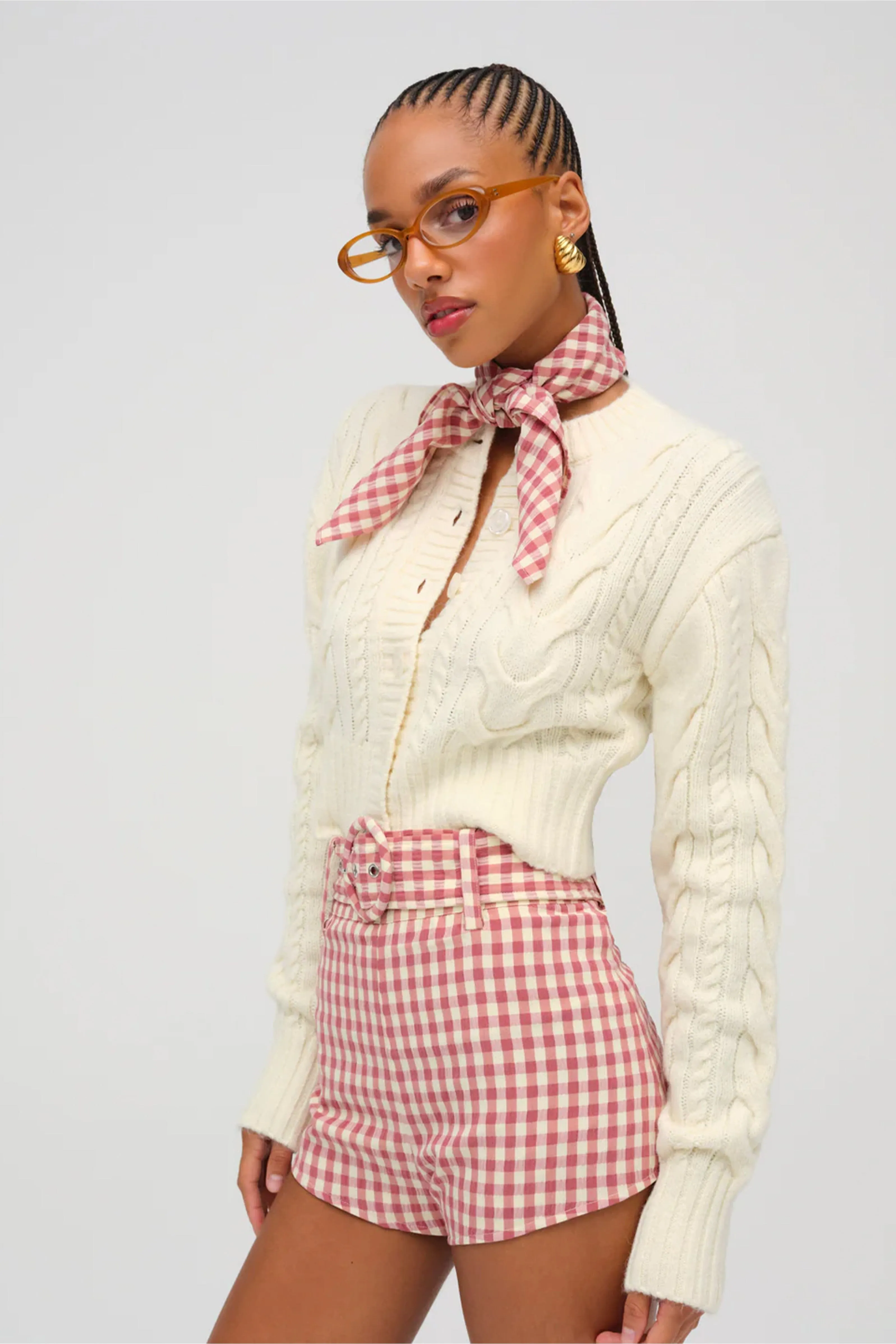 FOR LOVE & LEMONS | Camille Cable Knit Cardigan - Cream