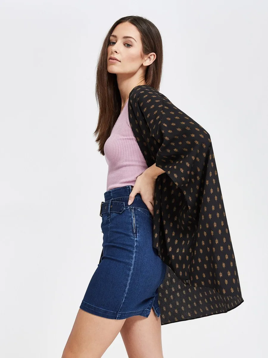 FREE PEOPLE DENIM SKIRT BLUE