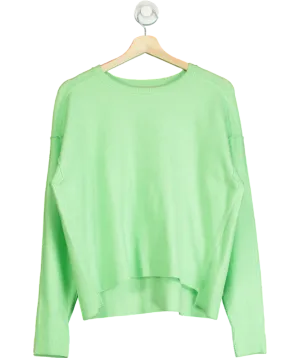 Free People Green Seam Detail Crewneck Jumper UK XS