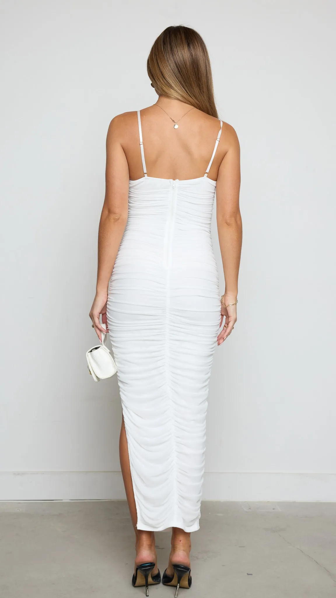 Frill midi dress