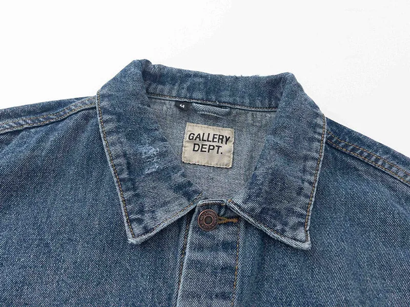 GALLERY DEPT letter embroidered washed denim Jacket