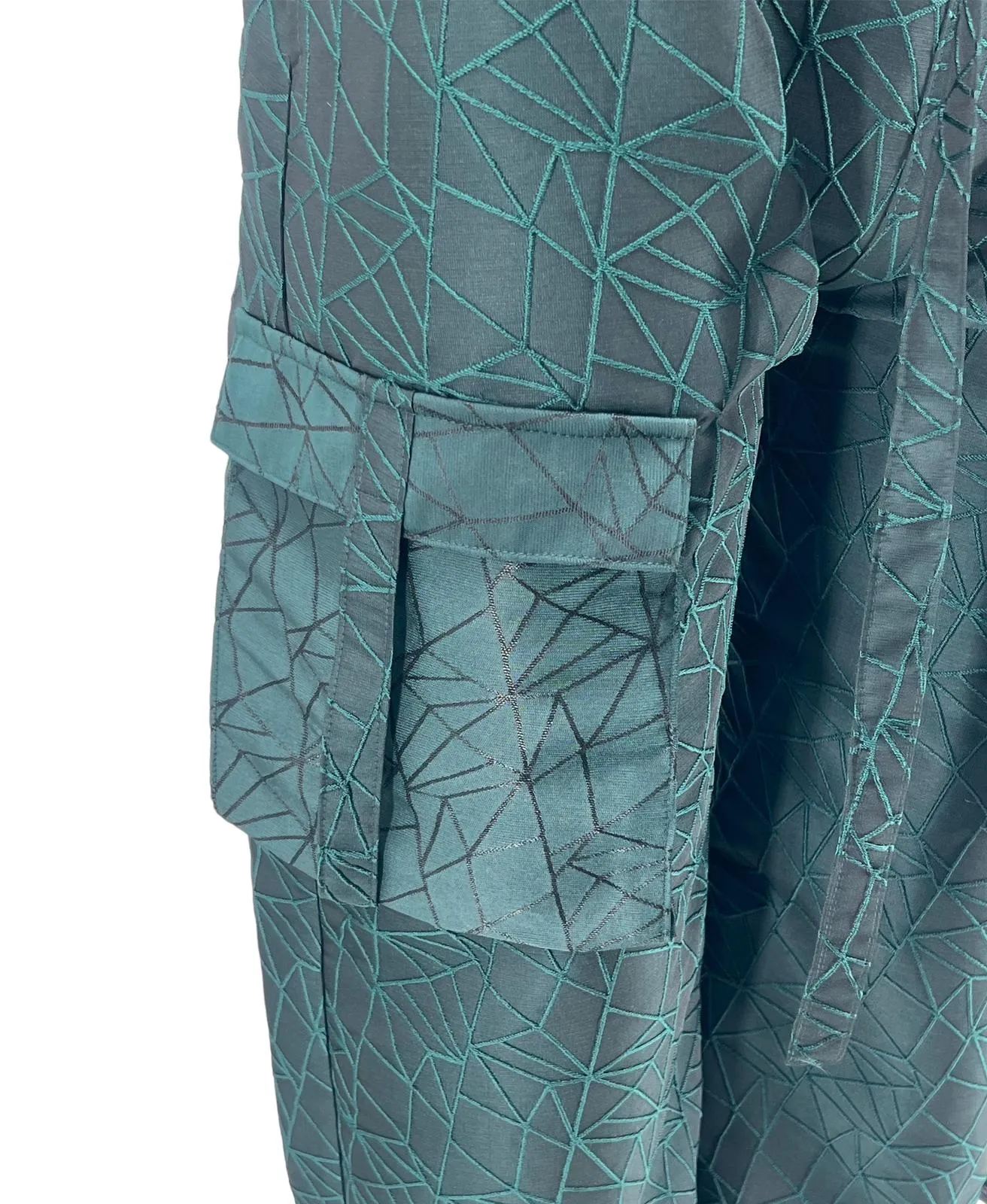 Geometric Brocade Cargo Pants