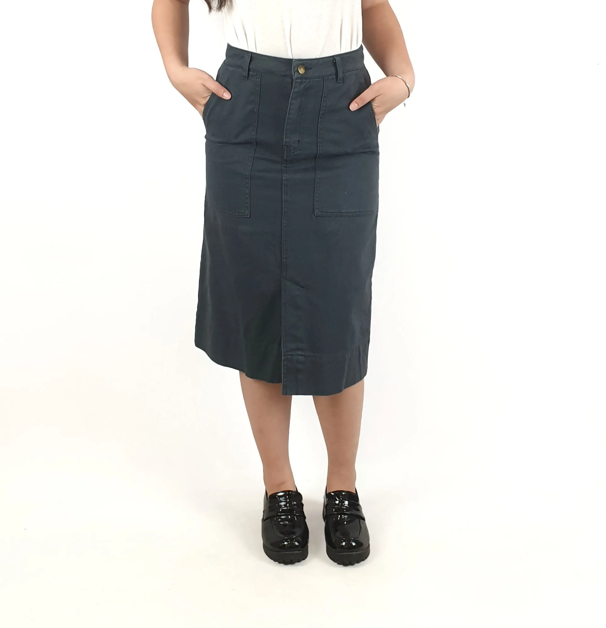 Gorman dark green denim pencil skirt size 6